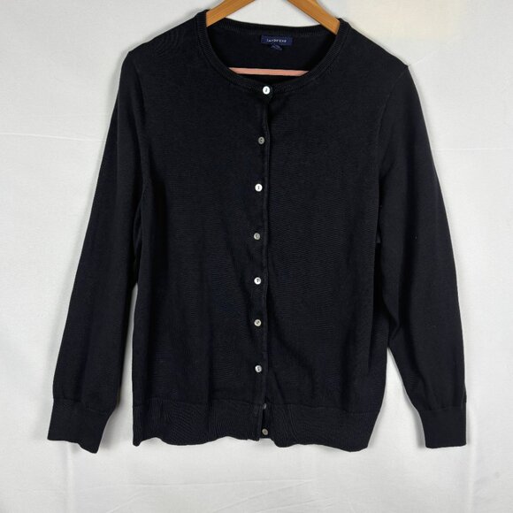 Lands End Women Cotton Cardigan Sweater Sz 1X 16-18 Breathable Minimalist Capsul - Picture 1 of 9